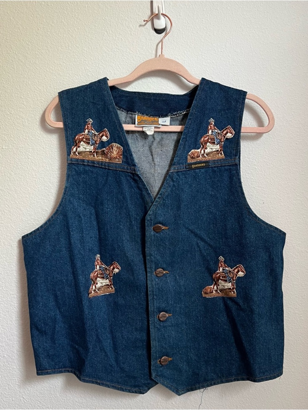 Vintage Branders Dickies Denim Patch Cowboy Vest Western Wear